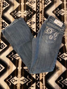 Grace in LA Aztec print pocket jeans